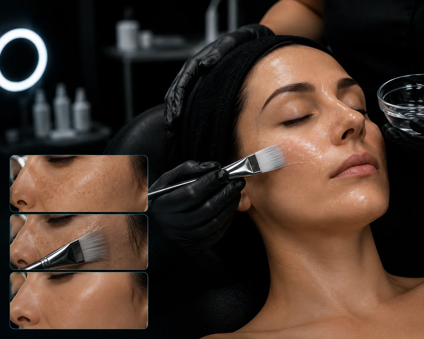 Representación ilustrativa de peeling superficial o micropeeling