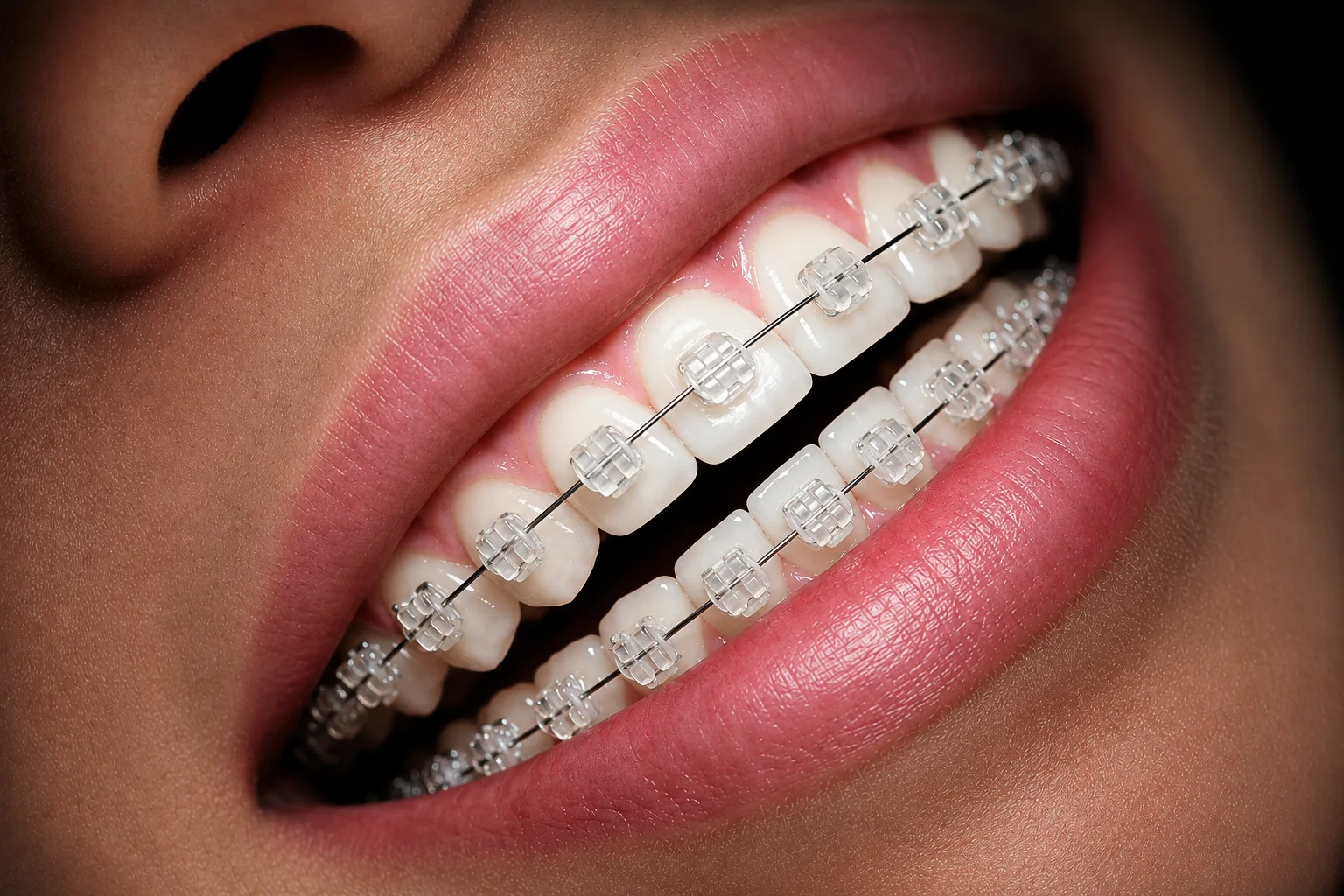 Representación ilustrativa de brackets estéticos