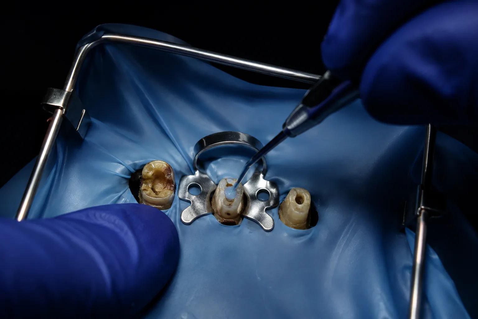 Representación ilustrativa de reconstrucción de muñón dental