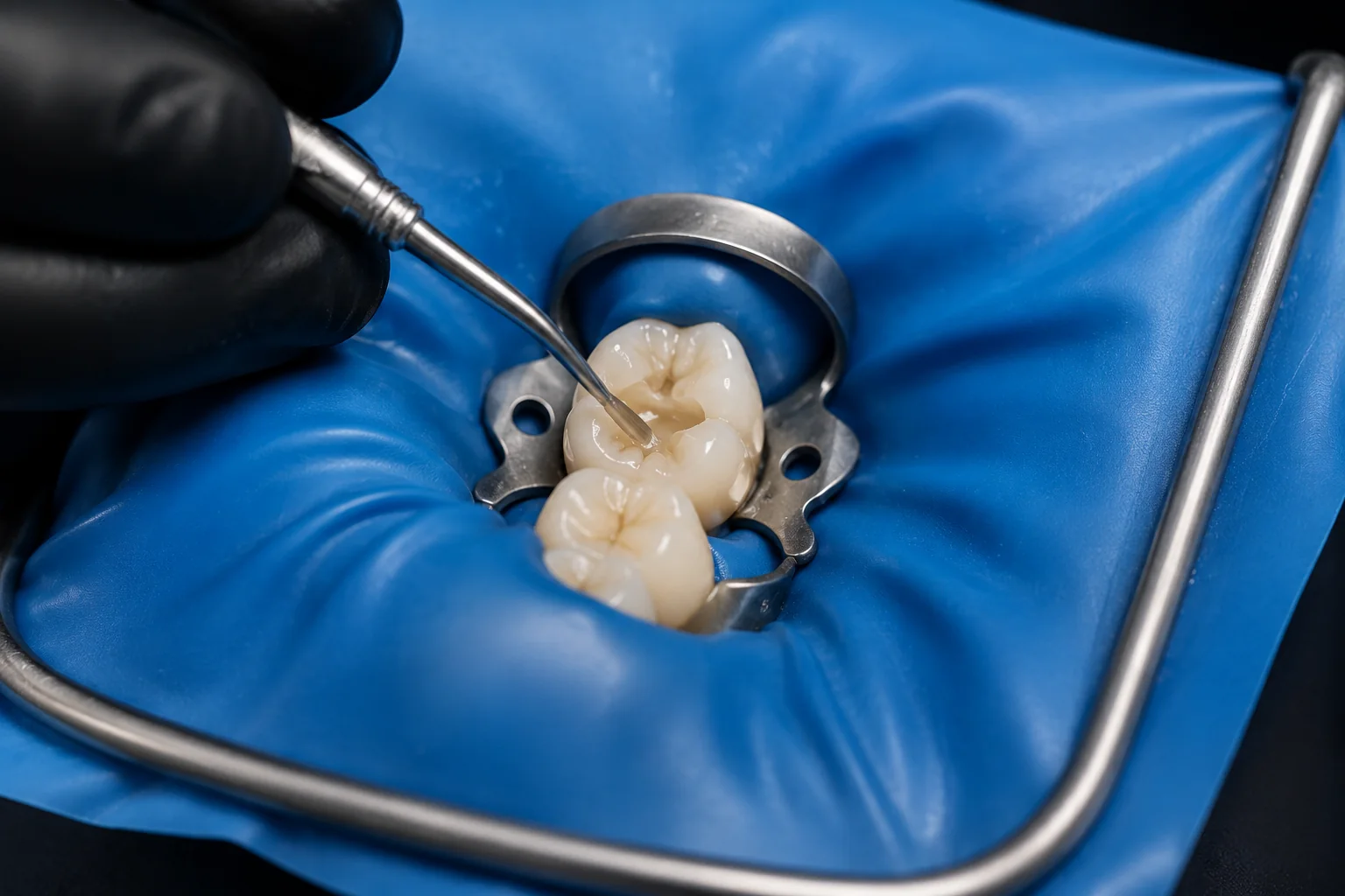 Representación ilustrativa de resinas dentales