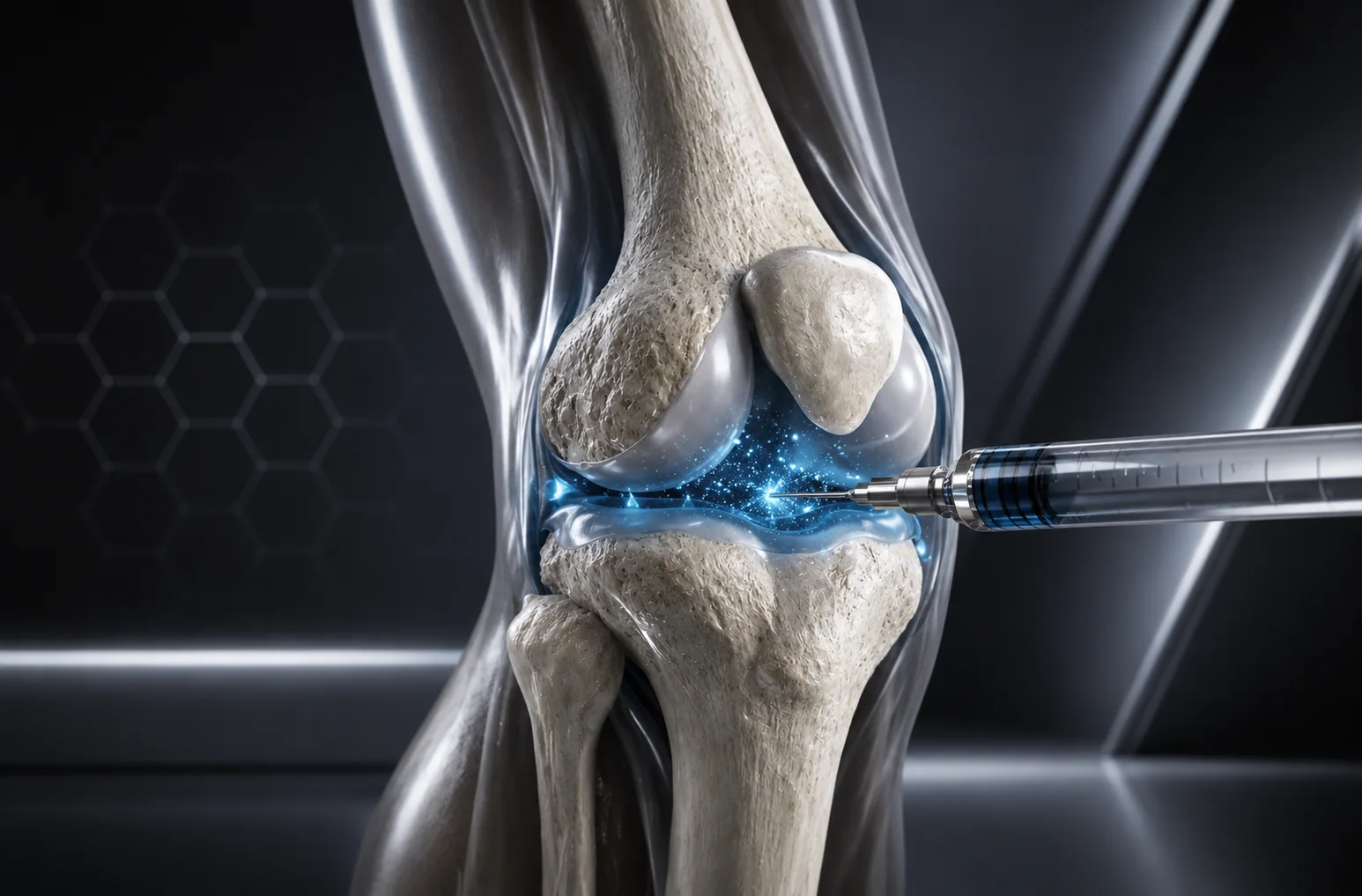 Representación ilustrativa de infiltración articular