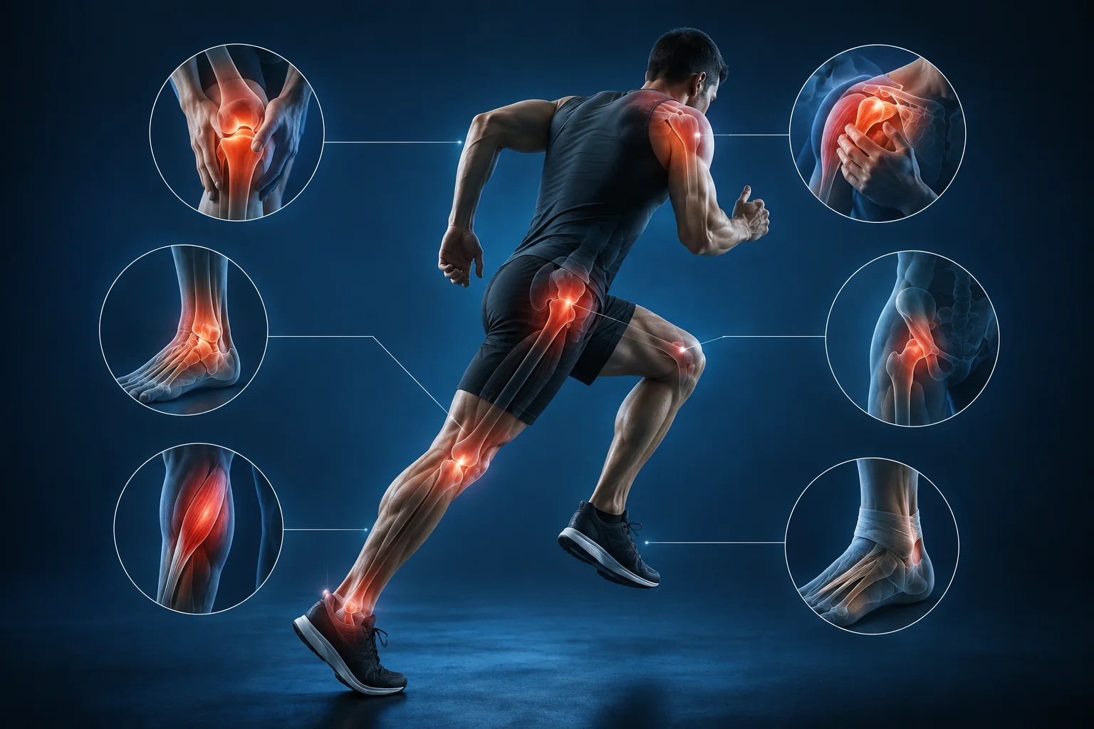 Representación ilustrativa de atención de lesiones deportivas